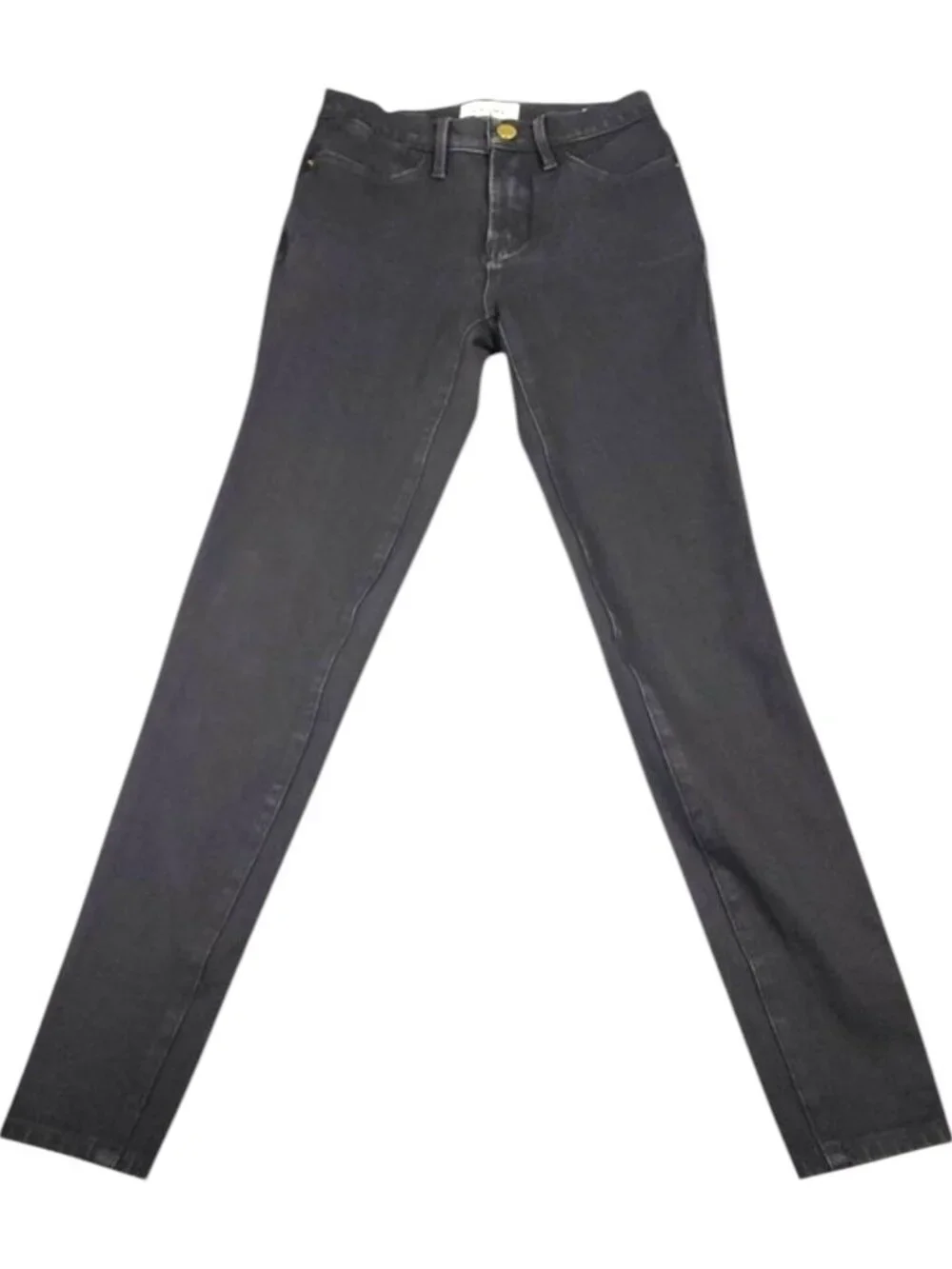 FRAME Le High Skinny Jeans Black High Rise Ankle Stretch Size 25 - Picture 2 of 13